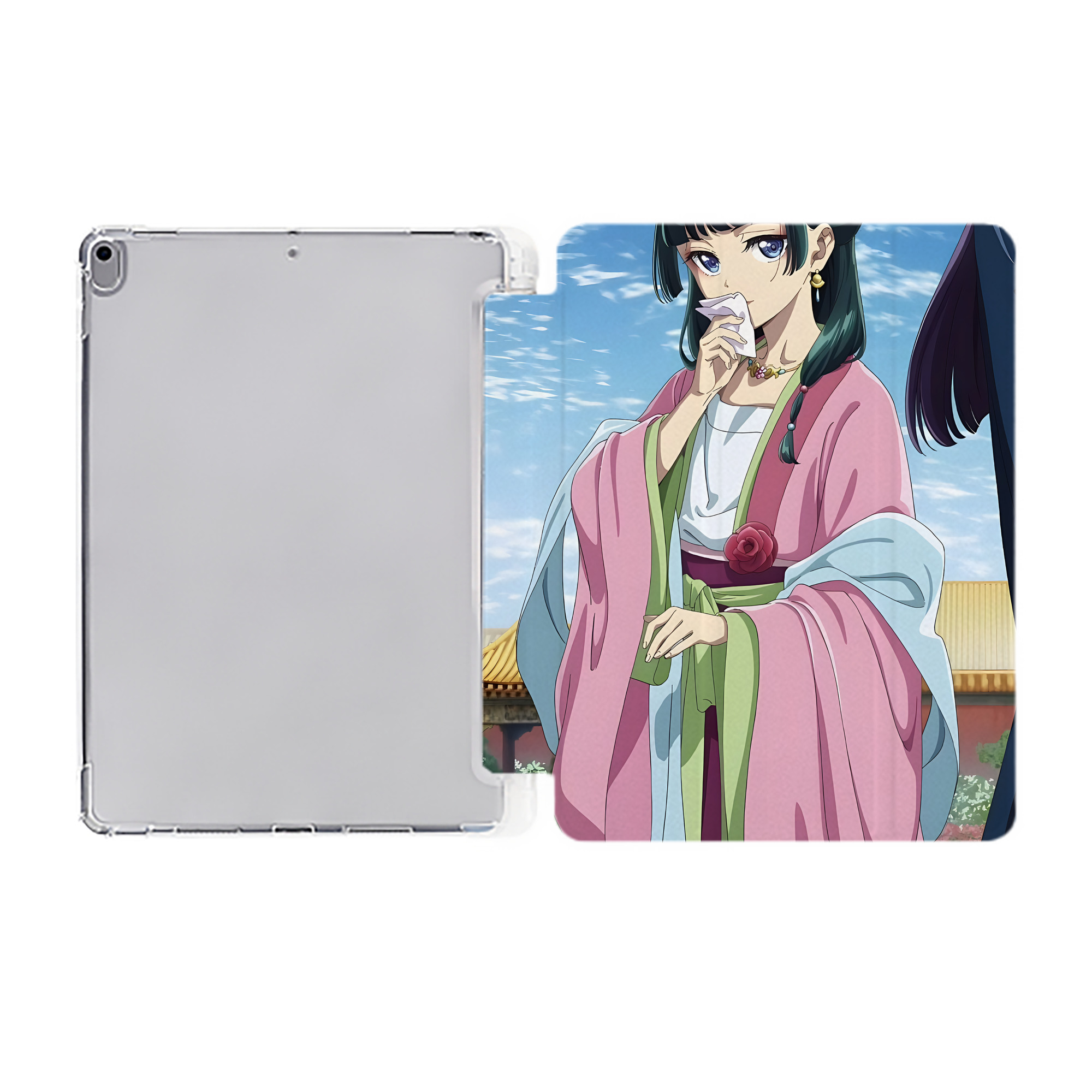 （画像用） 薬屋のひとりごと The Apothecary Diaries IPad ケース ペン収納付き 三つ折りスタンド PUレザー×シリコン 対応機種9.5/10.5/10.9インチ